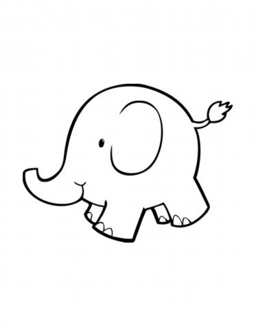 Pix For  Baby Elephant Outline