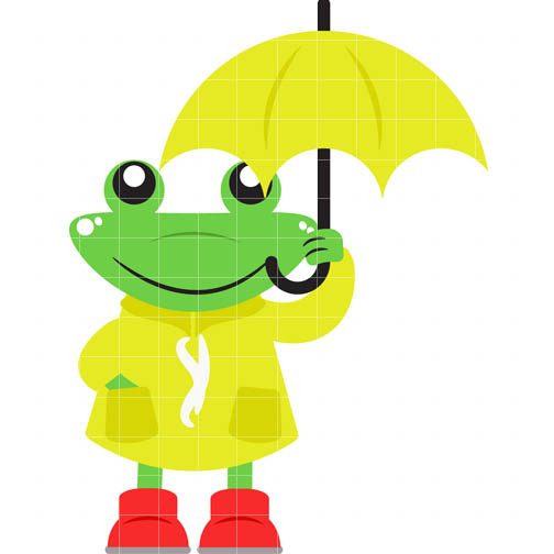Rain Day Frog - Quarter Clipart