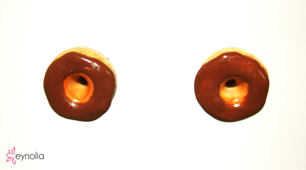 Chocolate Glazed Donut Earrings - Playful Food Jewelry for Sweet Lovers