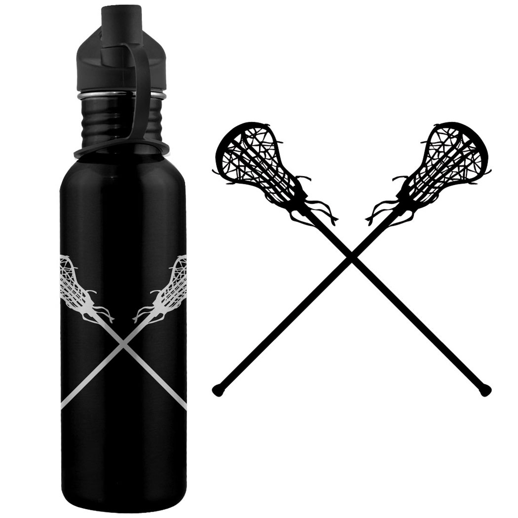 Lacrosse Sticks (F) 24 oz Stainless Steel Water Bottle -LE 