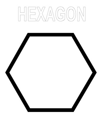 Hexagon - Free Shapes Coloring Pages to Print and Color. Online 