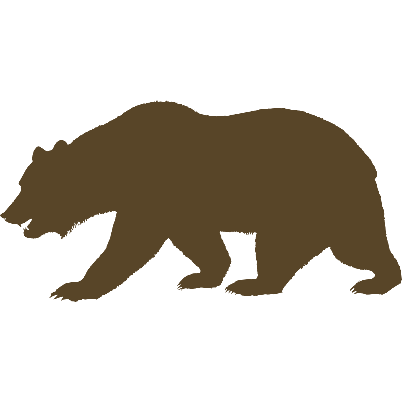Clipart - Flag of California - Bear (Solid)