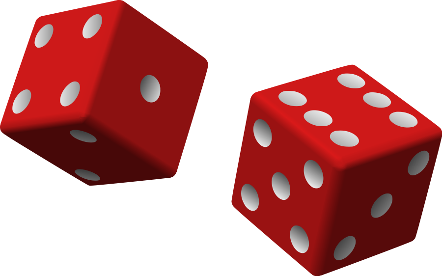 Two red dice large 900pixel clipart, Two red dice design 
