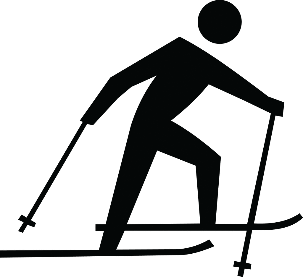 Cross-Country Skiing Icon - Minimalist Sport Illustration