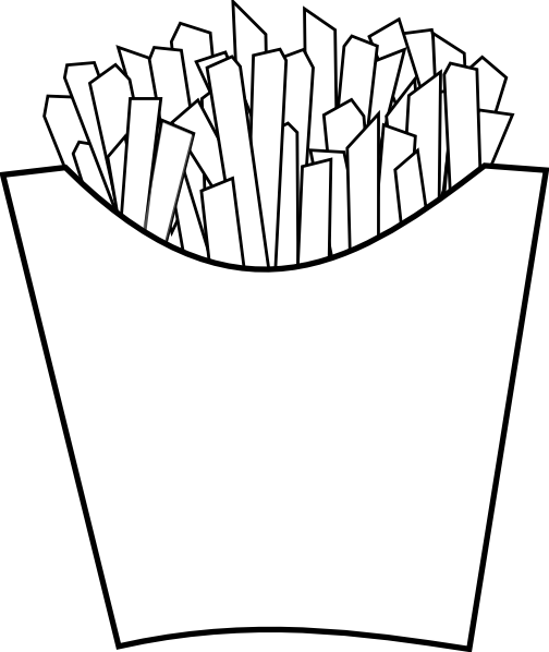 Pix For  French Fries Clip Art Black And White