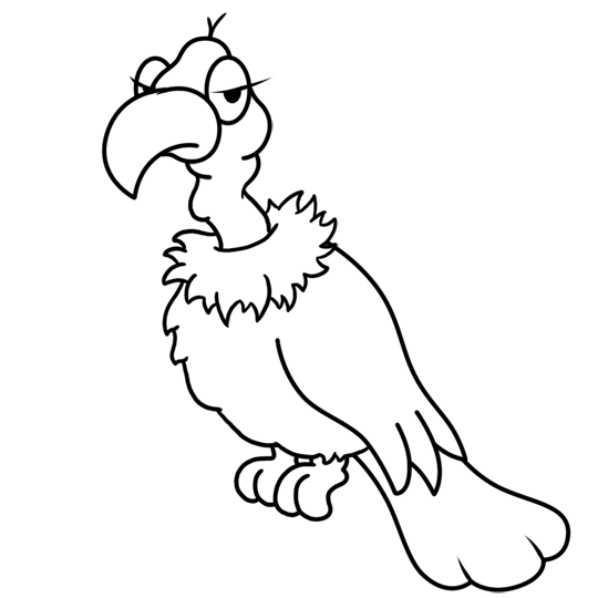 Cartoon Vulture Step by Step Drawing Lesson