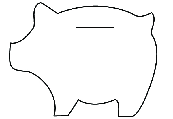 transparent piggy bank outline - Clip Art Library