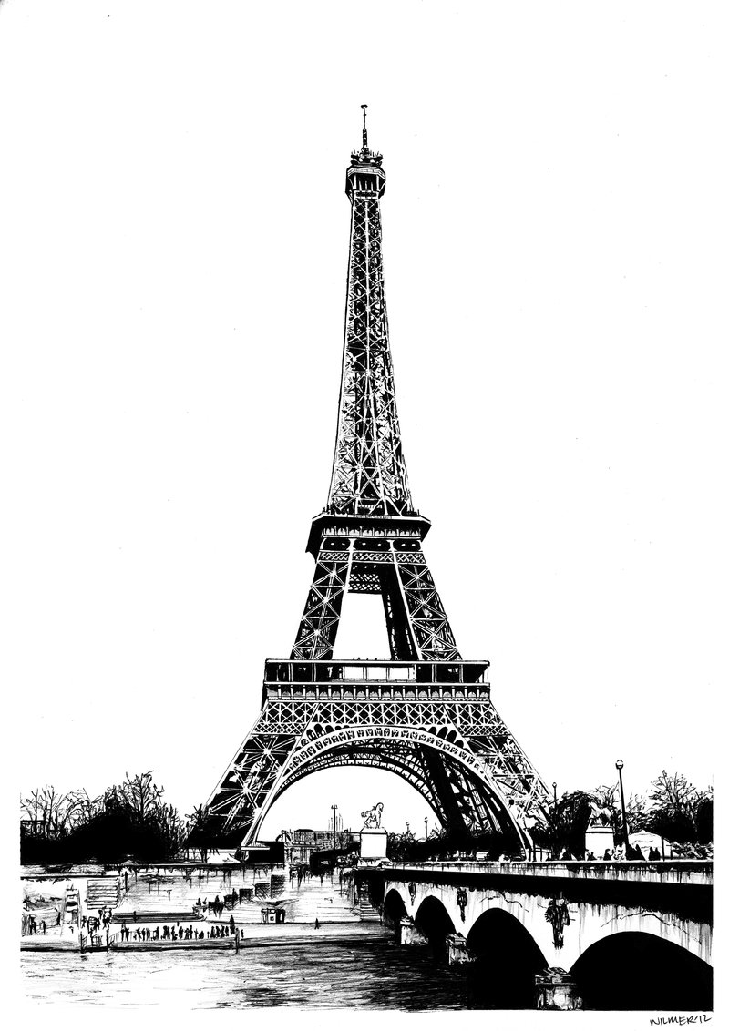 How To Draw The Eiffel Tower - YouTube