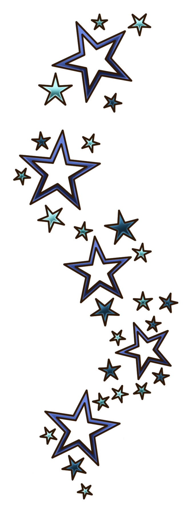 Amazon.com : Black and Blue Ink Five Point Star Temporary Tattoo Sticker  (Set of 2) - OhMyTat : Beauty & Personal Care