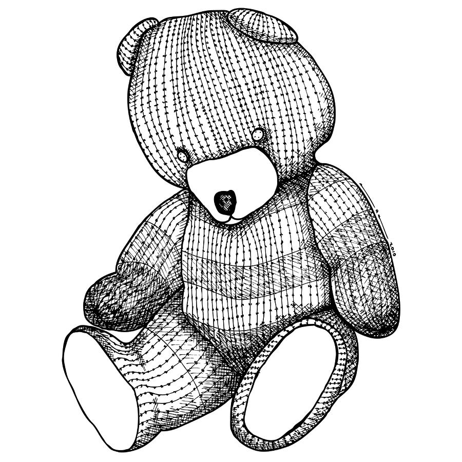 Pencil Sketch Art of a Teddy Bear Poster - Etsy