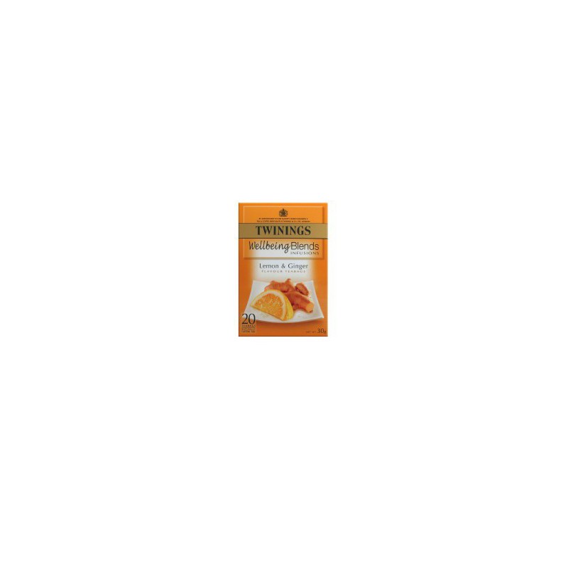 Twinings Lemon & Ginger Herbal Tea - Soothing Citrus Infusion