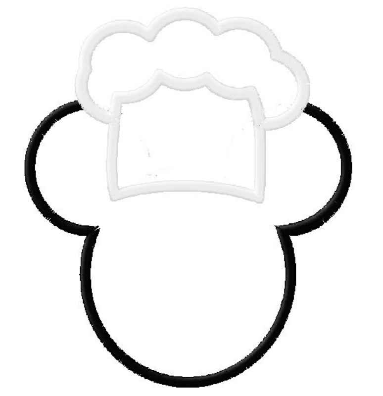 Chef Mickey Mouse Applique Machine Embroidery Design In 4 Sizes 