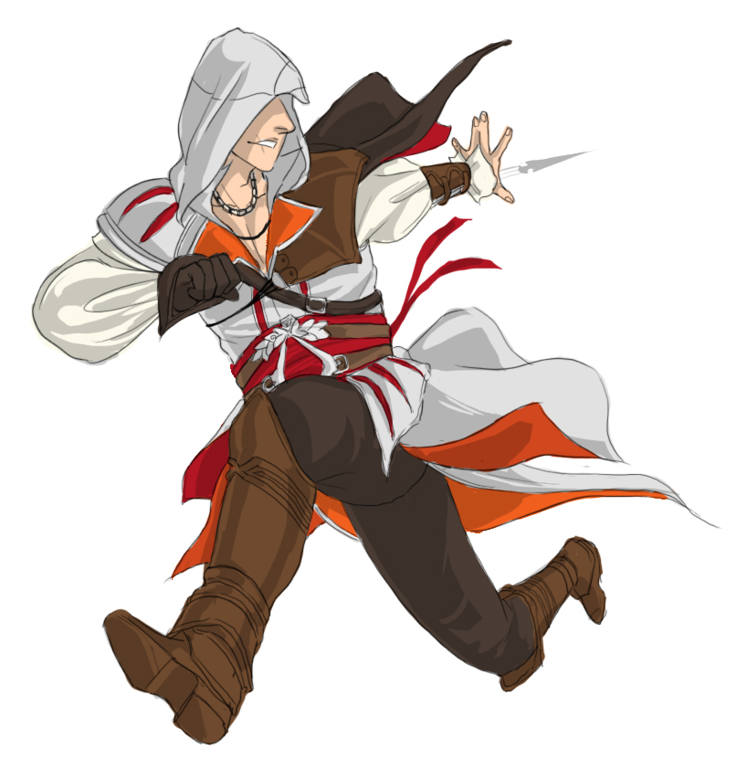 Assassin’s Creed Character Art - Hooded Warrior in Action Pose