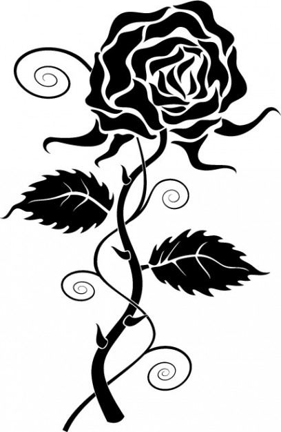 Black rose clipart Vector | Free Download