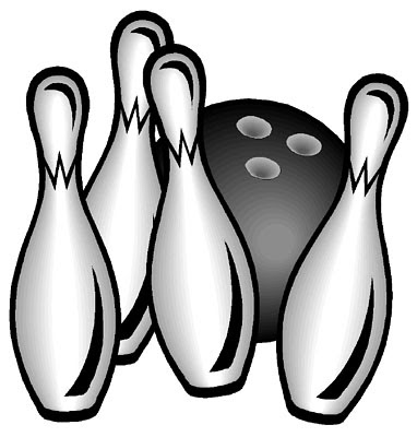 Bowling Game Illustration - Pins and Ball in Action