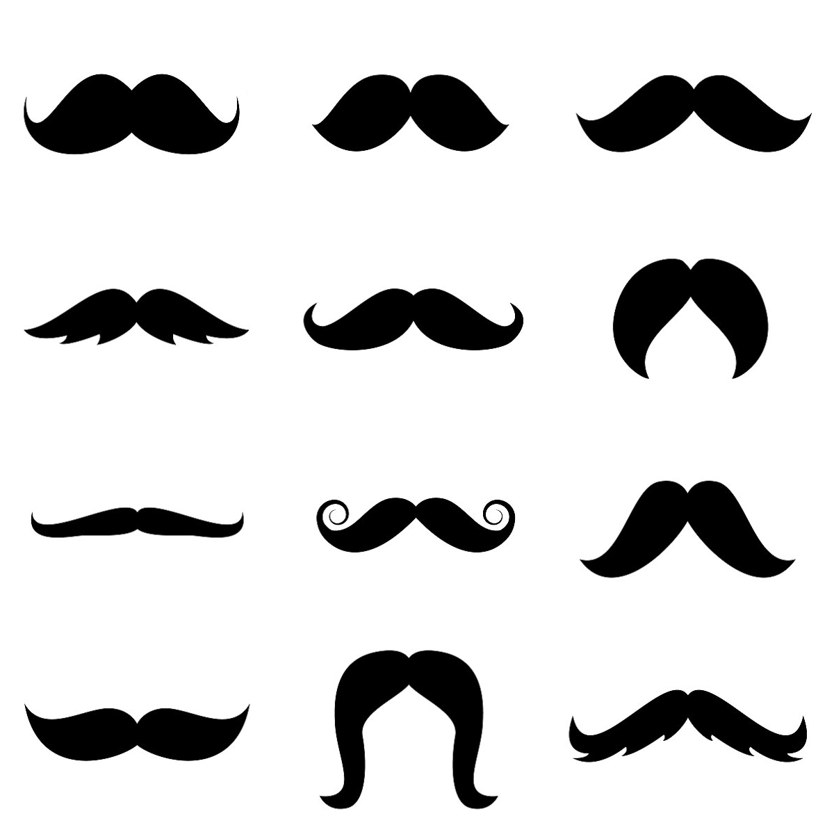 Mustache Straws Template - Invitation Templates