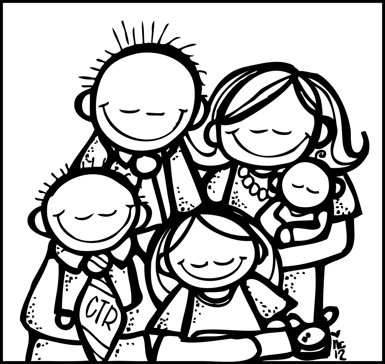 family melonheadz clipart black and white - Clip Art Library