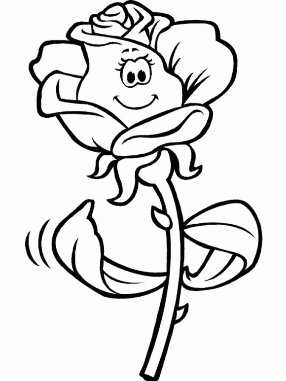 Rose Flower Colouring Pages For Kids : Kids Colouring pages 