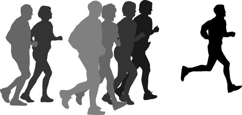 Running man design vector silhouettes graphics - Vector People 