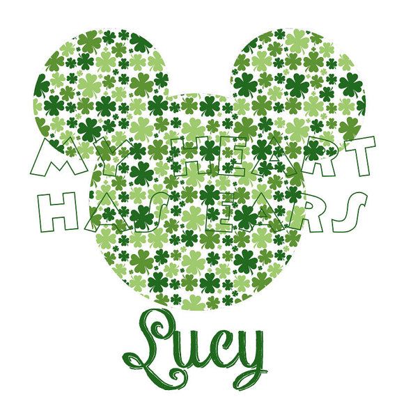Custom St. Patrick’s Day Mickey Mouse Silhouette - Personalized Shamrock Art