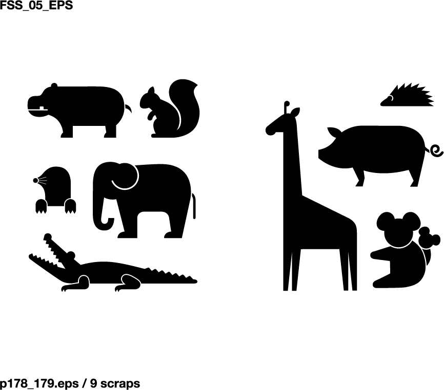 Various elements of vector silhouette animal silhouettes 49 