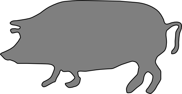 Gray, Pig, Silhouette clip art - vector clip art online, royalty 