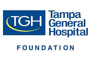 Tampa General Hospital Foundation logo featuring TGH initials and blue/yellow branding.