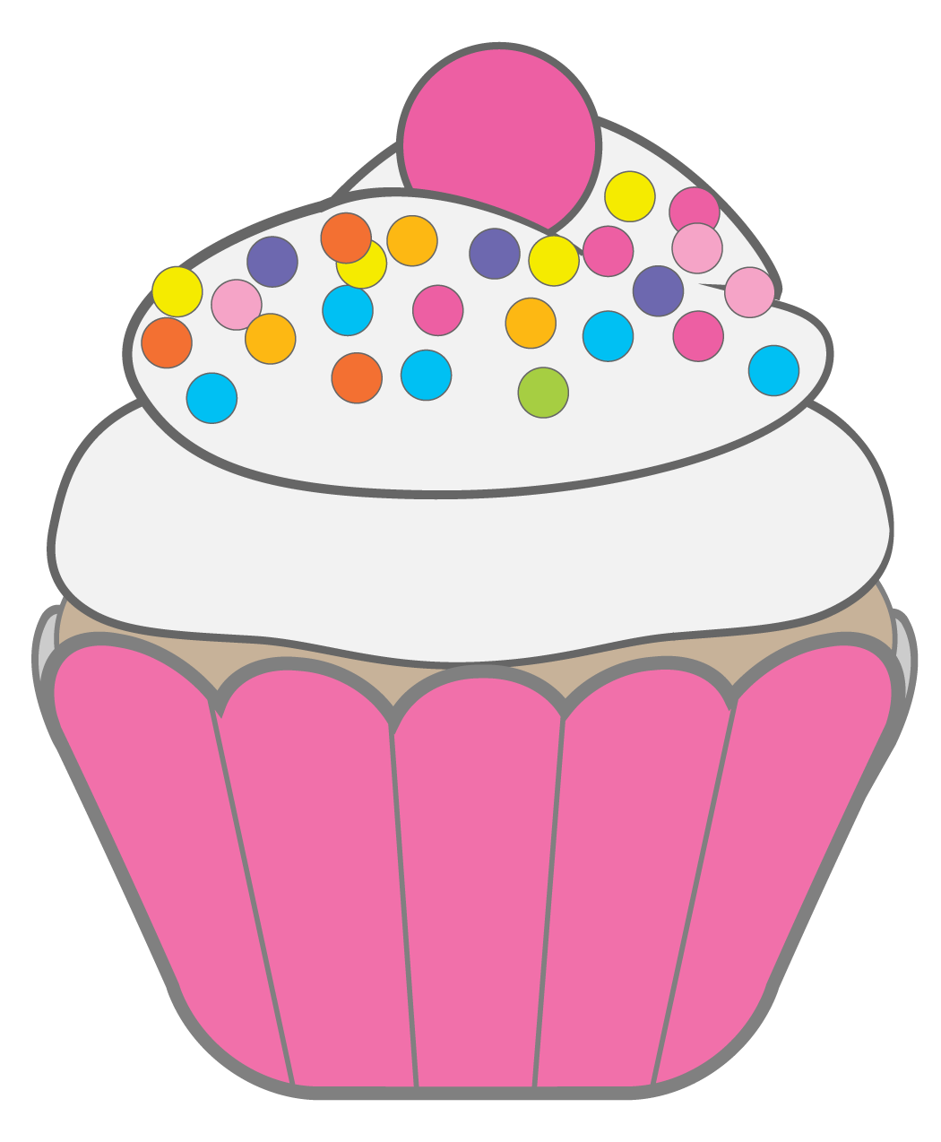 Pink Cupcakes With Sprinkles | Clipart library - Free Clipart Images