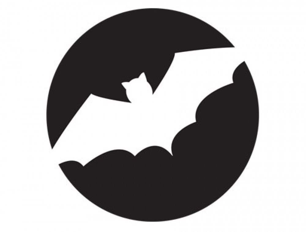 Bat Flying Under Moonlight - Minimalist Halloween Icon