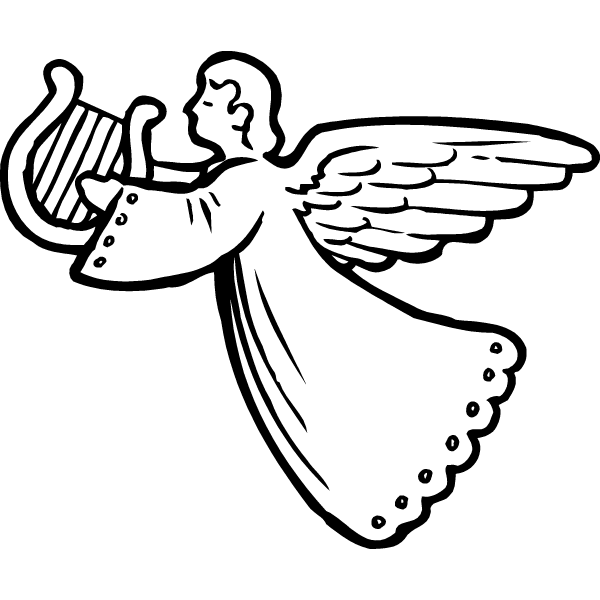 guardian angel clipart black and white