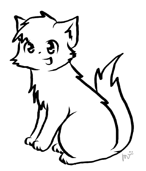 Warrior cat lineart by CeruleanOasis on Clipart library
