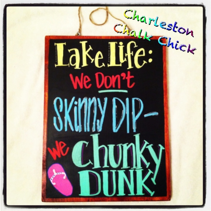 Lake Life Chalkboard Sign - Fun & Playful Summer Decor by Charleston Chalk Chick
