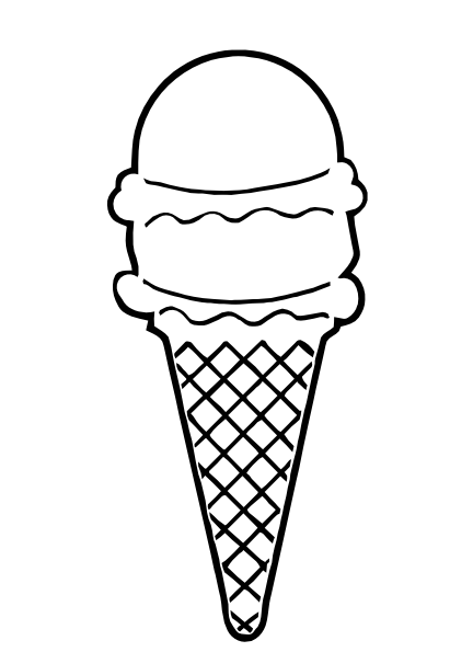 Ice Cream Cone Outline clip art - vector clip art online, royalty 