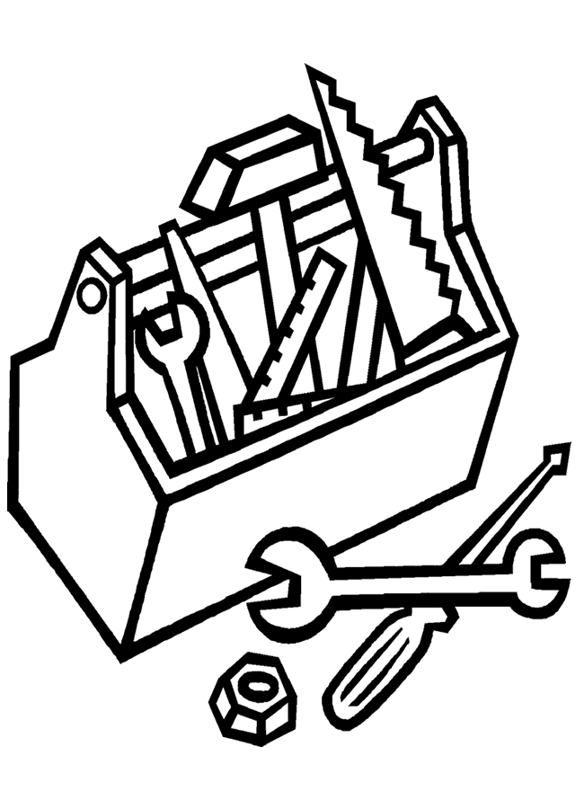 open toolbox clipart black and white
