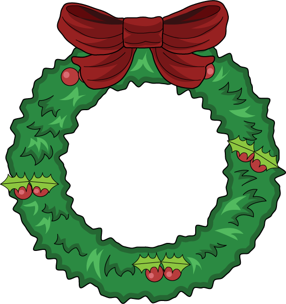 Free Clip-Art: Holiday Clip-Art » Christmas » Christmas Wreath