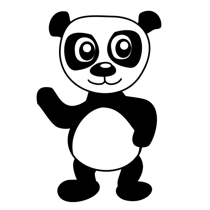 Cute Animal Panda Preto E Branco PNG , Panda Clipart, Panda Clipart, Animal  Imagem PNG e PSD Para Download Gratuito