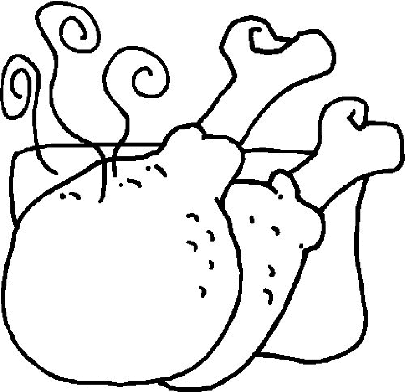 Chicken drumstick Colouring Pages (page 2)