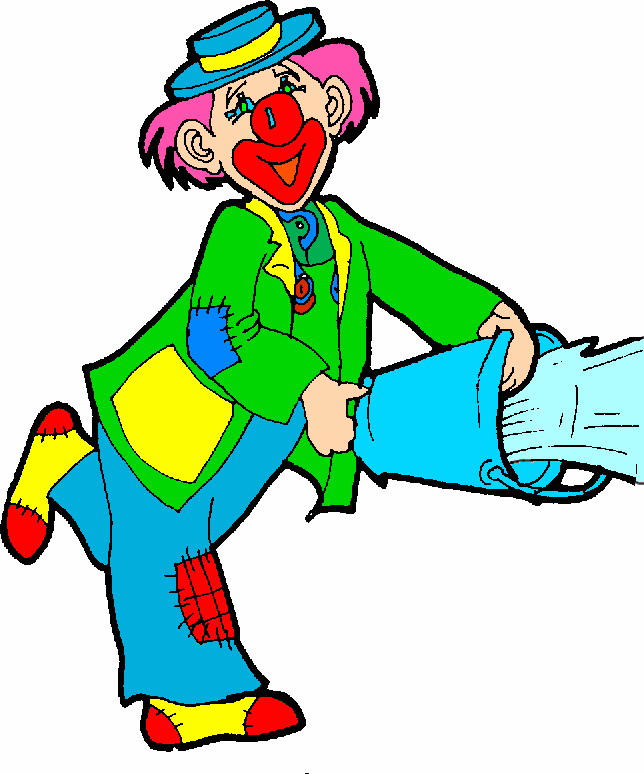 Happy Clown Pouring Water - Fun Illustration for Kids’ Content