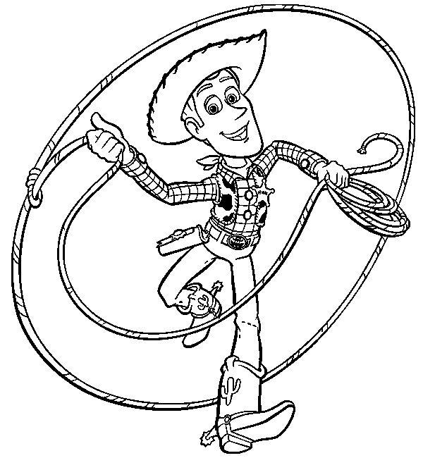 Woody Coloring Page - Free Printable Toy Story Cowboy Activity