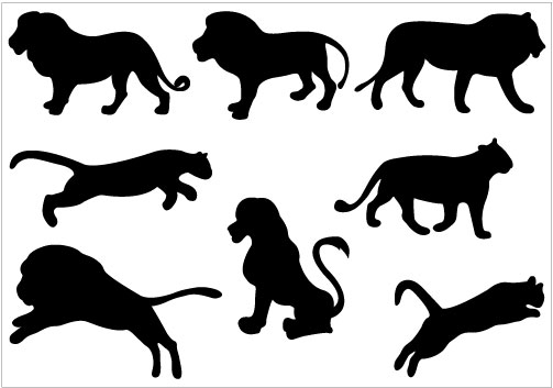 Lion Silhouette Clip Art Pack TemplateSilhouette Clip Art