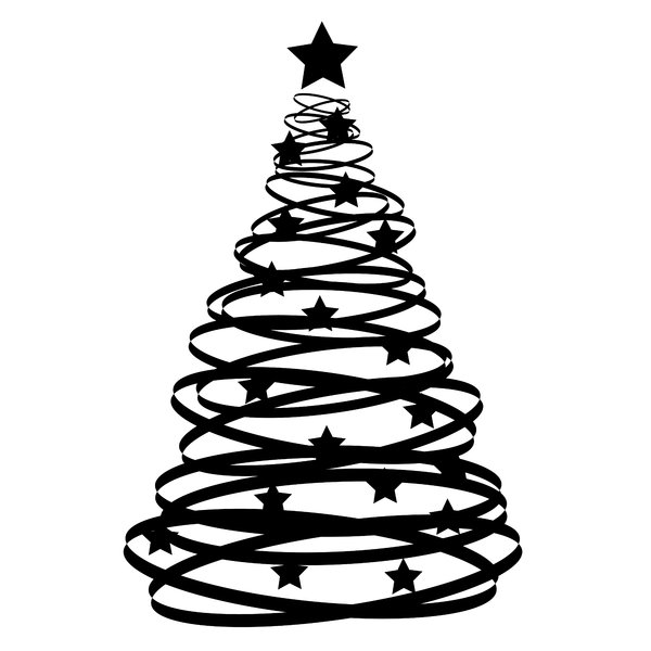 Christmas Tree Drawing Black And White | quotes.