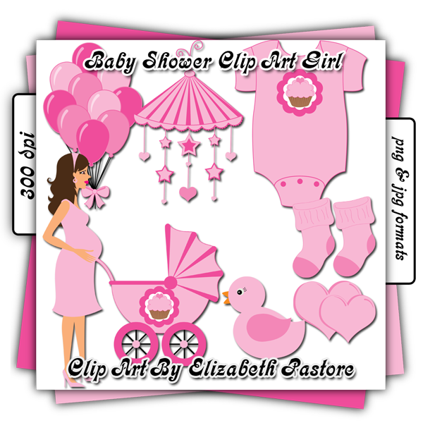 Baby Girl Shower Clip Art Library