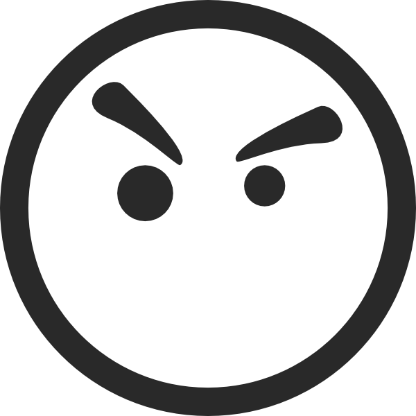 Angry emoji face with furrowed brows and intense eyes, conveying frustration or irritation.