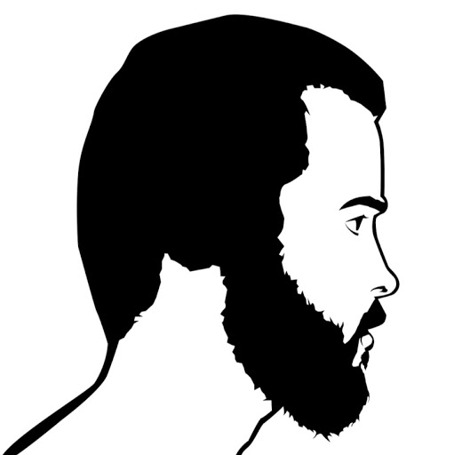 Bearded Man Silhouette Profile Illustration | Vector Art