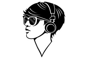 Modern Music Listener Icon - Headphones & Sunglasses Illustration