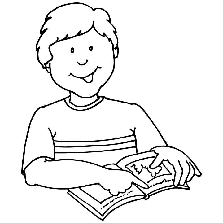 reading book clipart black and white car