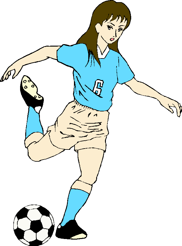 Female Soccer Player Kicking Ball - Illustration for Sports Content