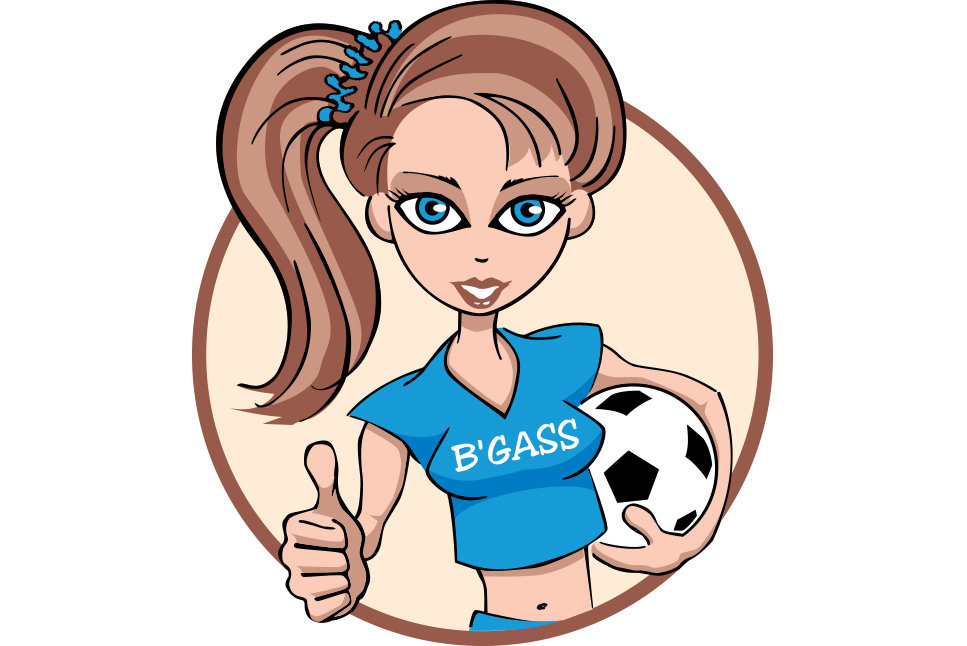 B'GASS Soccer Fan Illustration - Playful Sports Character Design