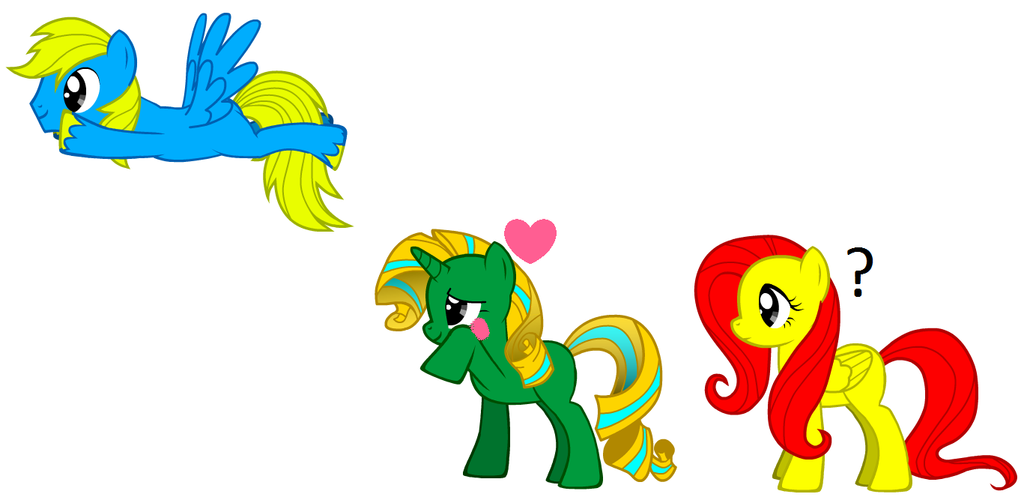 My Little Pony Fan Art: Pegasus, Unicorn, and Curious Pony Scene