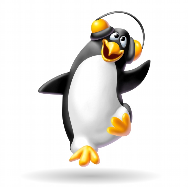 Dancing Penguin with Headphones - Fun Illustration for Music & Tech Sites